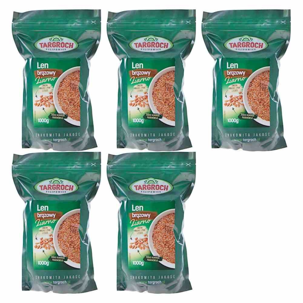 5 x Len Brązowy Ziarno 1 kg - Targroch