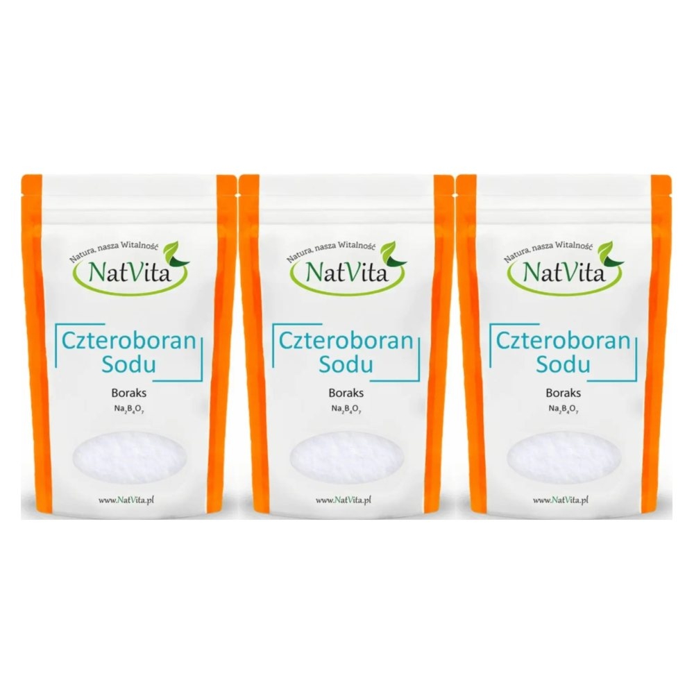3 x Czteroboran Sodu Dziesięciowodny Boraks 900 g - Natvita Borax
