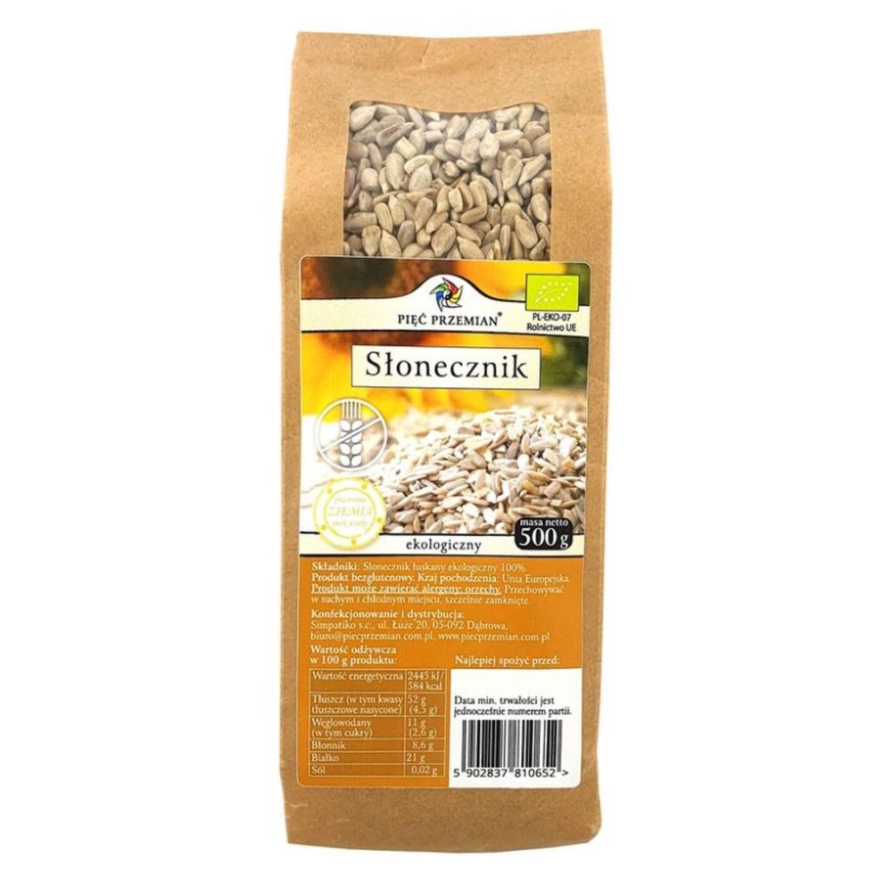 Słonecznik Łuskany Bezglutenowy Bio 500 g - Simpatiko 