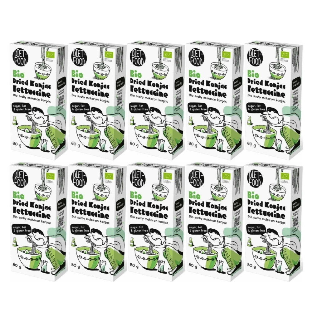 10 x Makaron Konjac Suchy Bio Fettuccine 80 g - Diet-Food