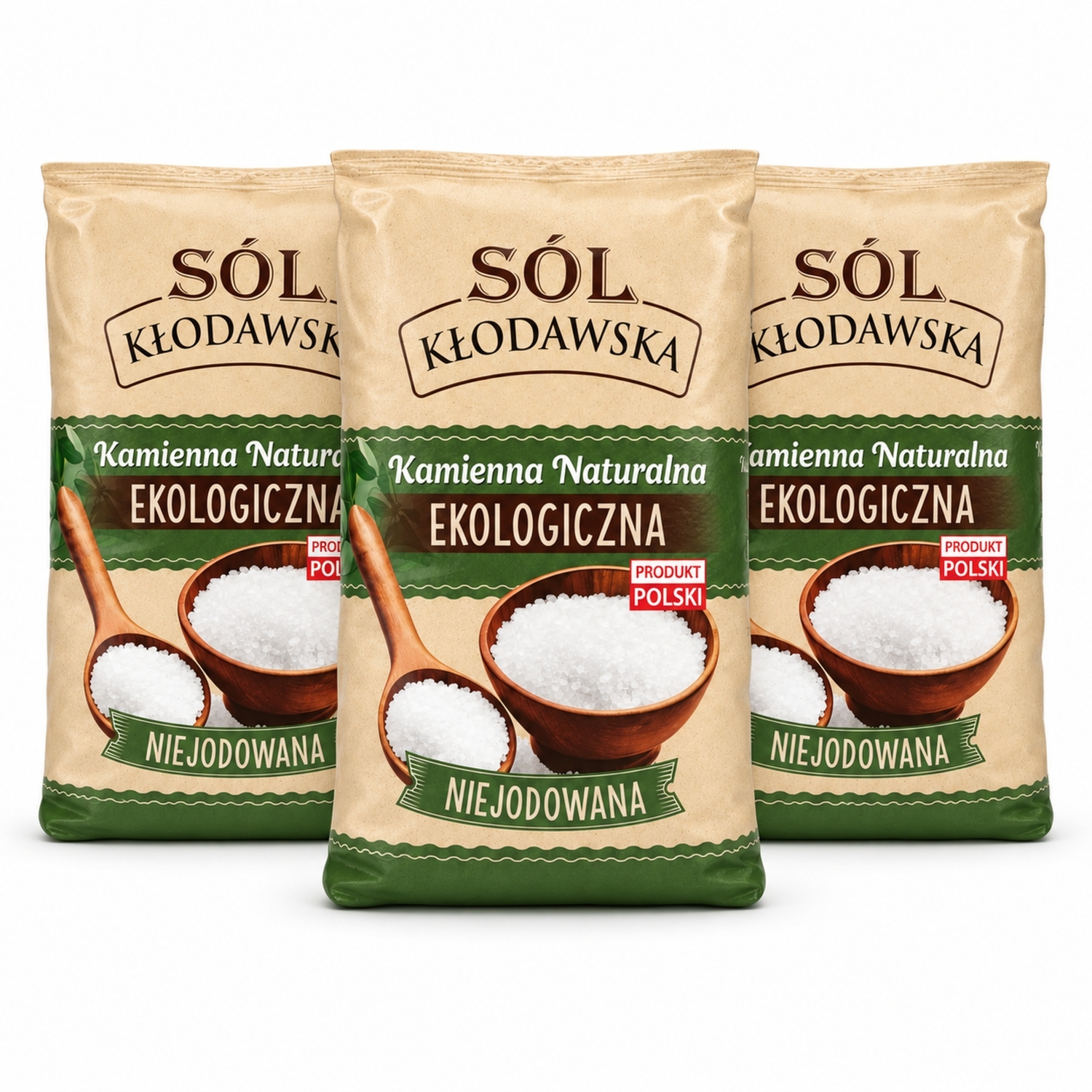 3 x Sól Kłodawska Ekologiczna Naturalna 1100 g Kopalnia Kłodawa