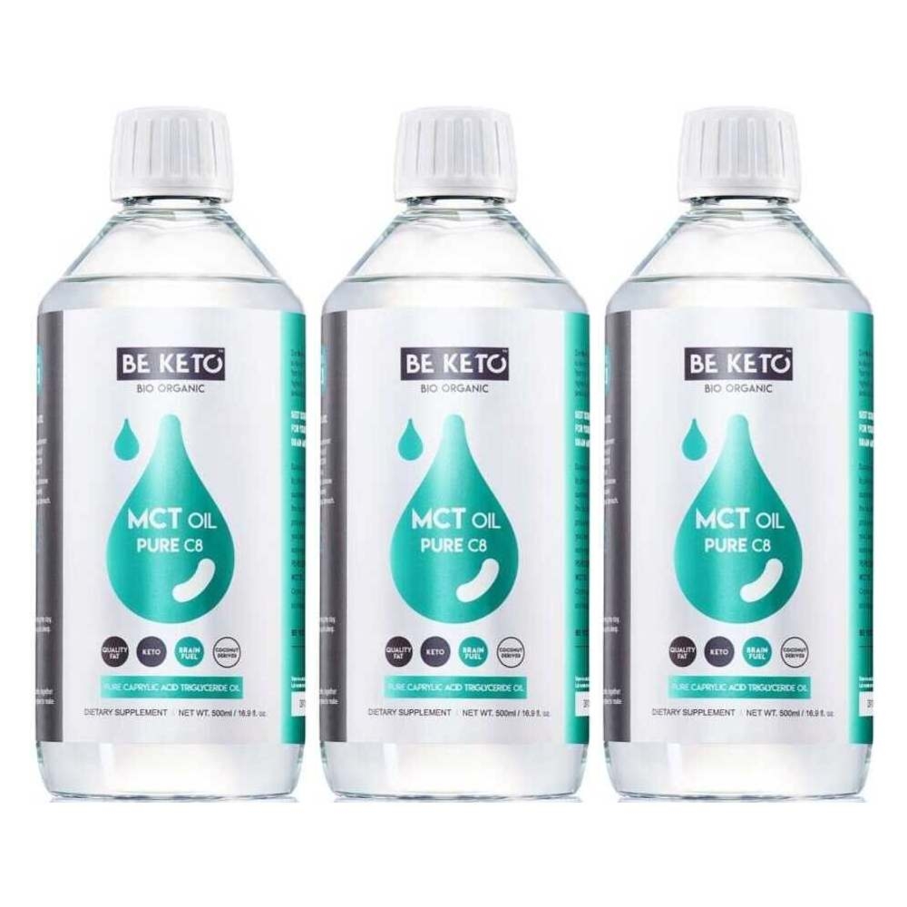 3 x Olej MCT 100% Pure C8 BIO 500 ml - Beketo