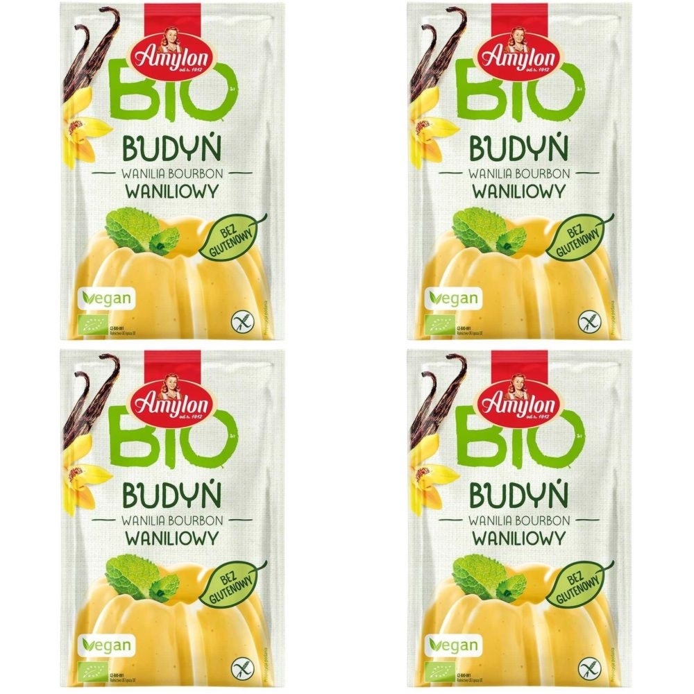 Zestaw 4 x Budyń Waniliowy Bezglutenowy Bio 40 g - Amylon