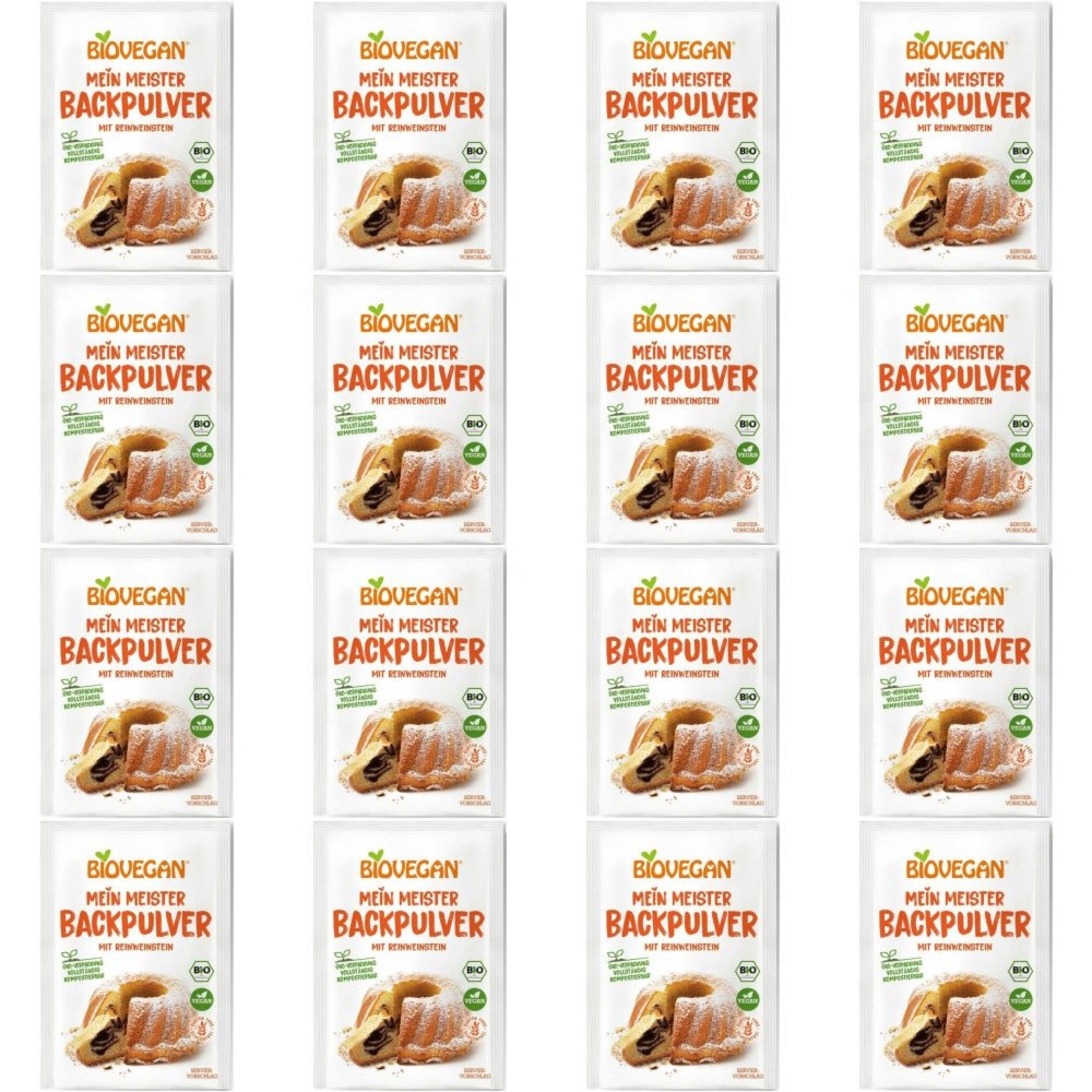 16 x Proszek do Pieczenia Bezglutenowy Bio 51 g (3 x 17 g) - Biovegan