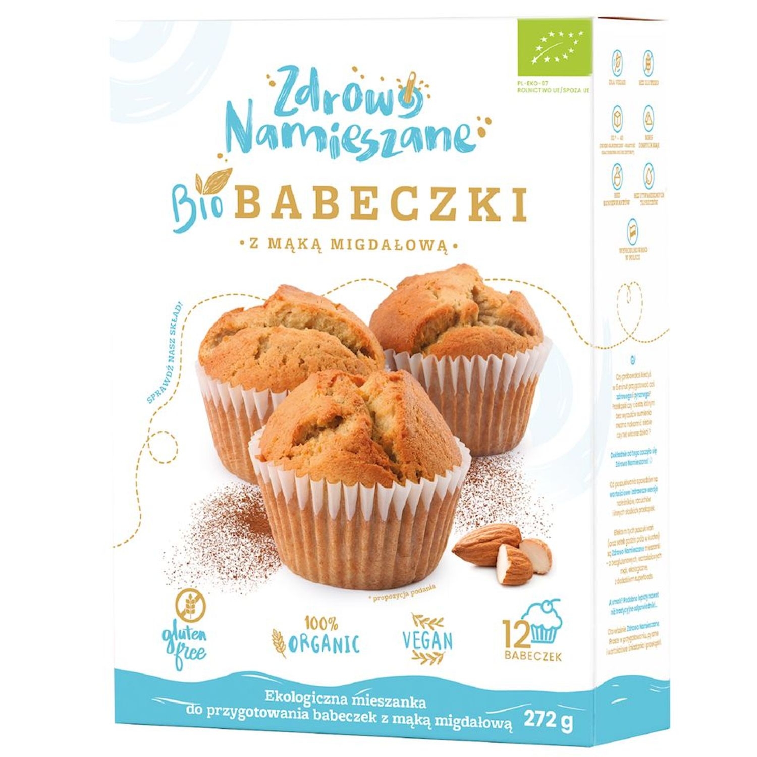 Mieszanka na Babeczki z Mąką Migdałową Bio 272 g - Zdrowo Namieszane