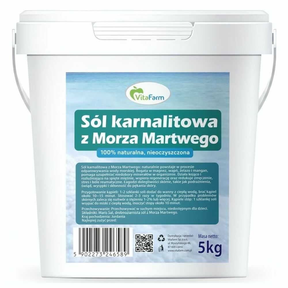 Sól Karnalitowa z Morza Martwego Naturalna Nieoczyszczona 5 kg - Vitafarm