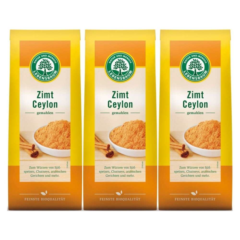 Zestaw 3 x Cynamon Cejloński Mielony Bio 50 g Lebensbaum