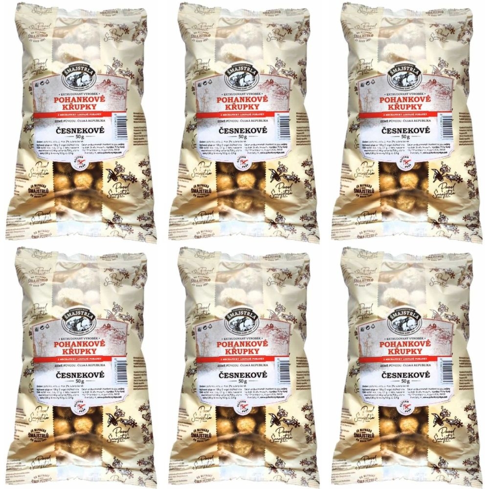 6 x Chrupki Gryczane Czosnkowe 50 g - Smajstrla