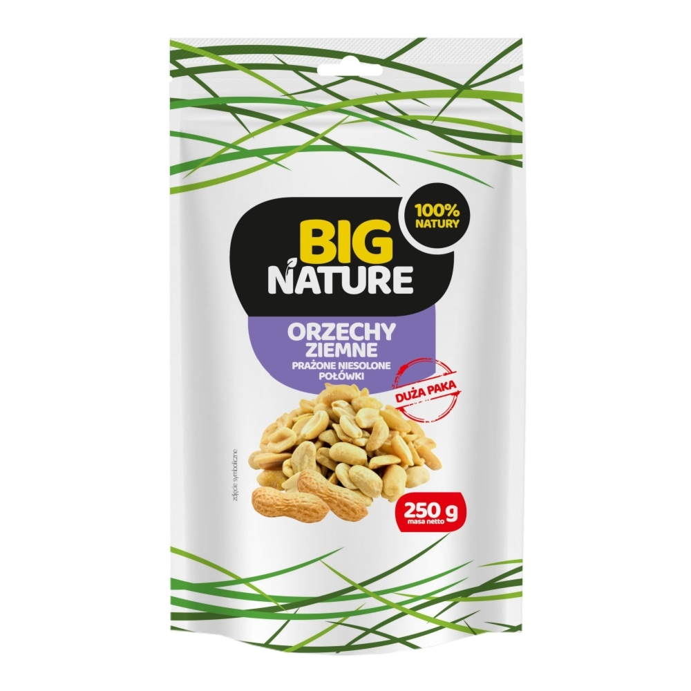 Orzechy Ziemne Prażone Niesolone Połówki 250 g - Big Nature