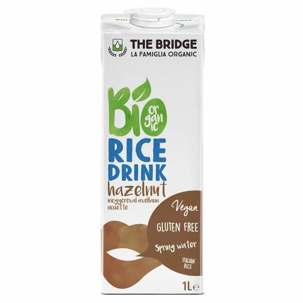 Napój Ryżowy z Orzechami Laskowymi Bezglutenowy Bio 1 l - The Bridge