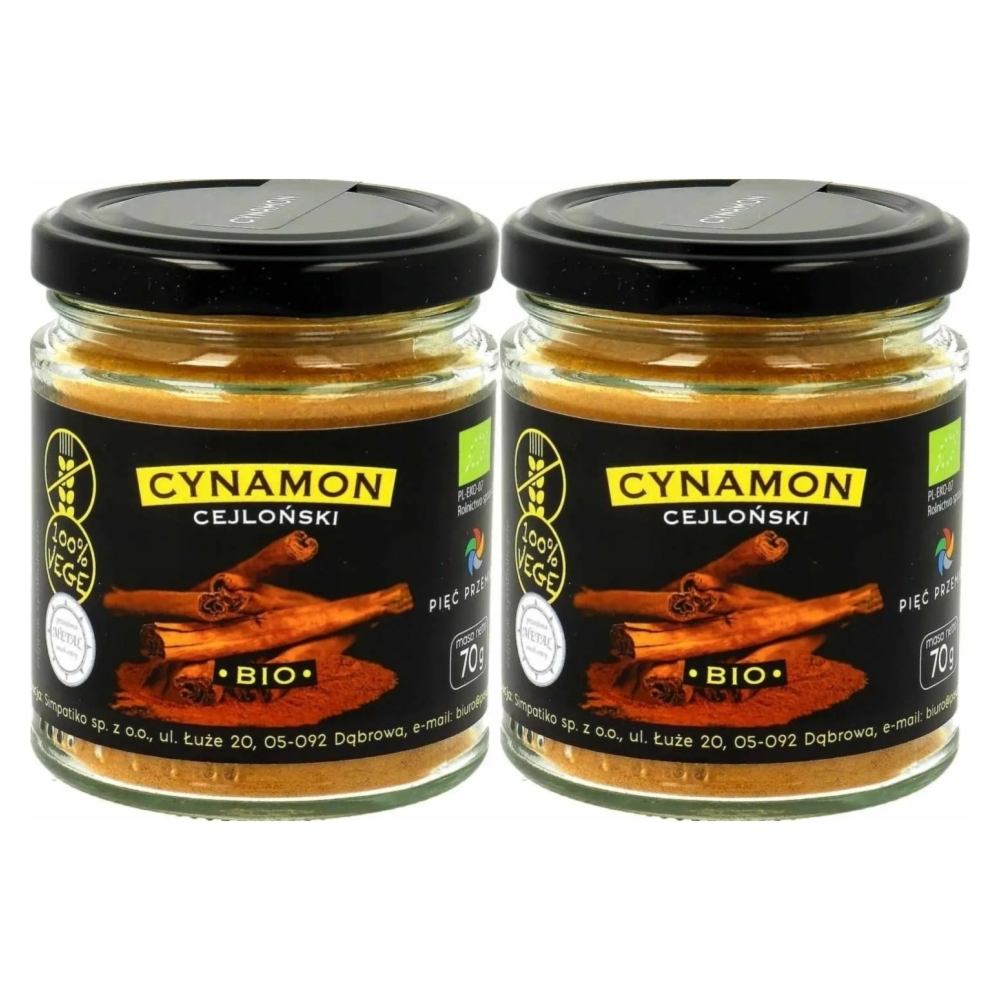 2 x Cynamon Cejloński Bezglutenowy BIO 70 g - Pięć Przemian