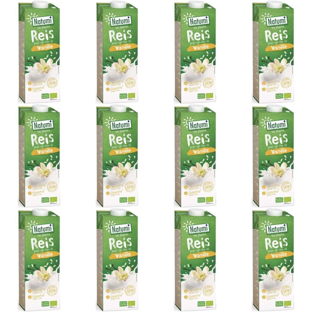 12 x 1 L Napój Ryżowy-Waniliowy Bio Natumi - Mleko ryżowe waniliowe