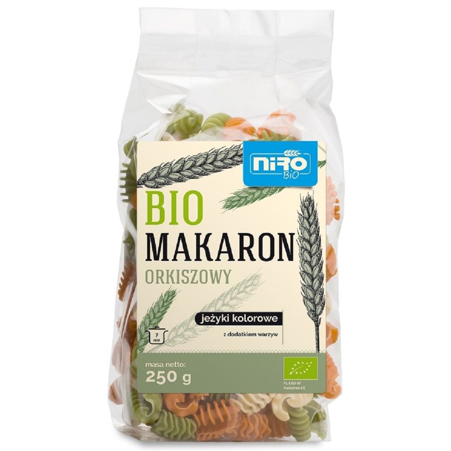 Makaron Orkiszowy Jeżyki Kolorowe Bio 250 g - Niro