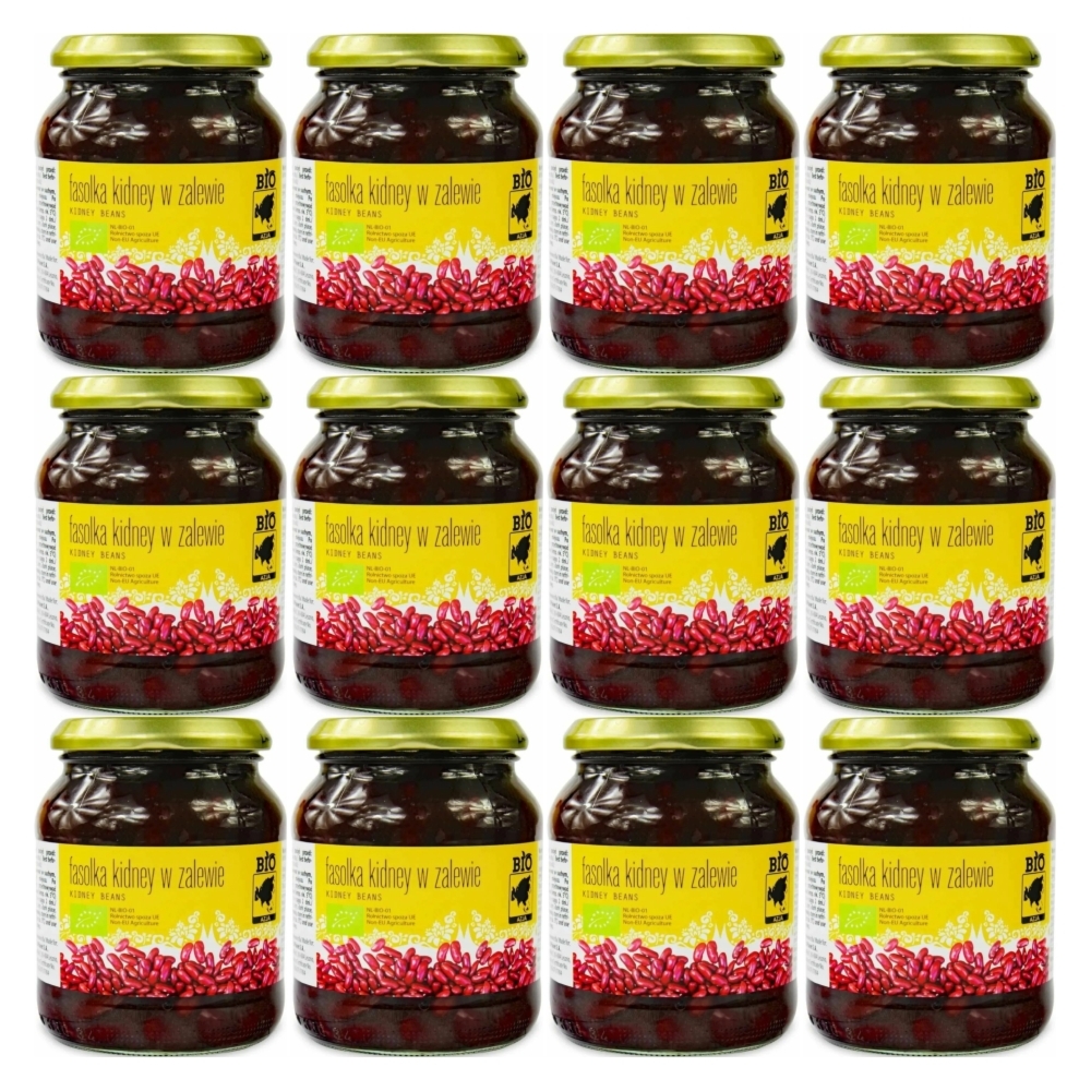 12 x Fasolka Kidney w Zalewie w Słoiku Bio 360 g (240 g) - Bio Planet Fasola Czerwona