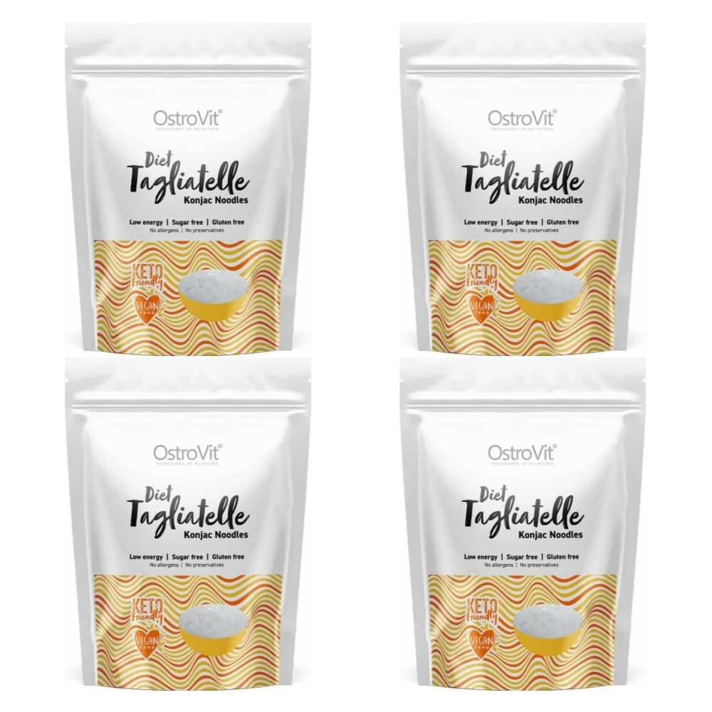 4 x Makaron Konjac Diet Tagliatelle Konjac Noodles Keto Friendly 400 g (250 g) - OstroVit
