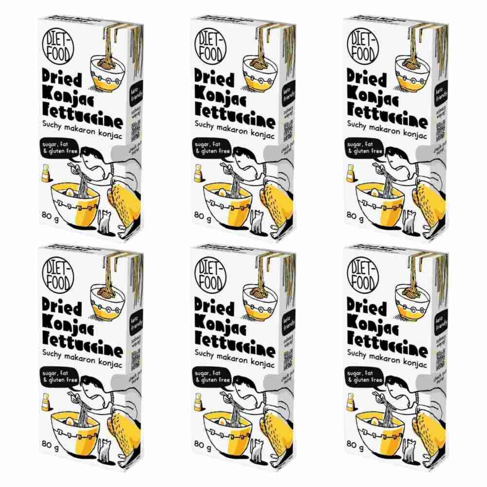 6 x Suchy Makaron Shirataki Konjac Fettuccine 80 g - Diet-Food
