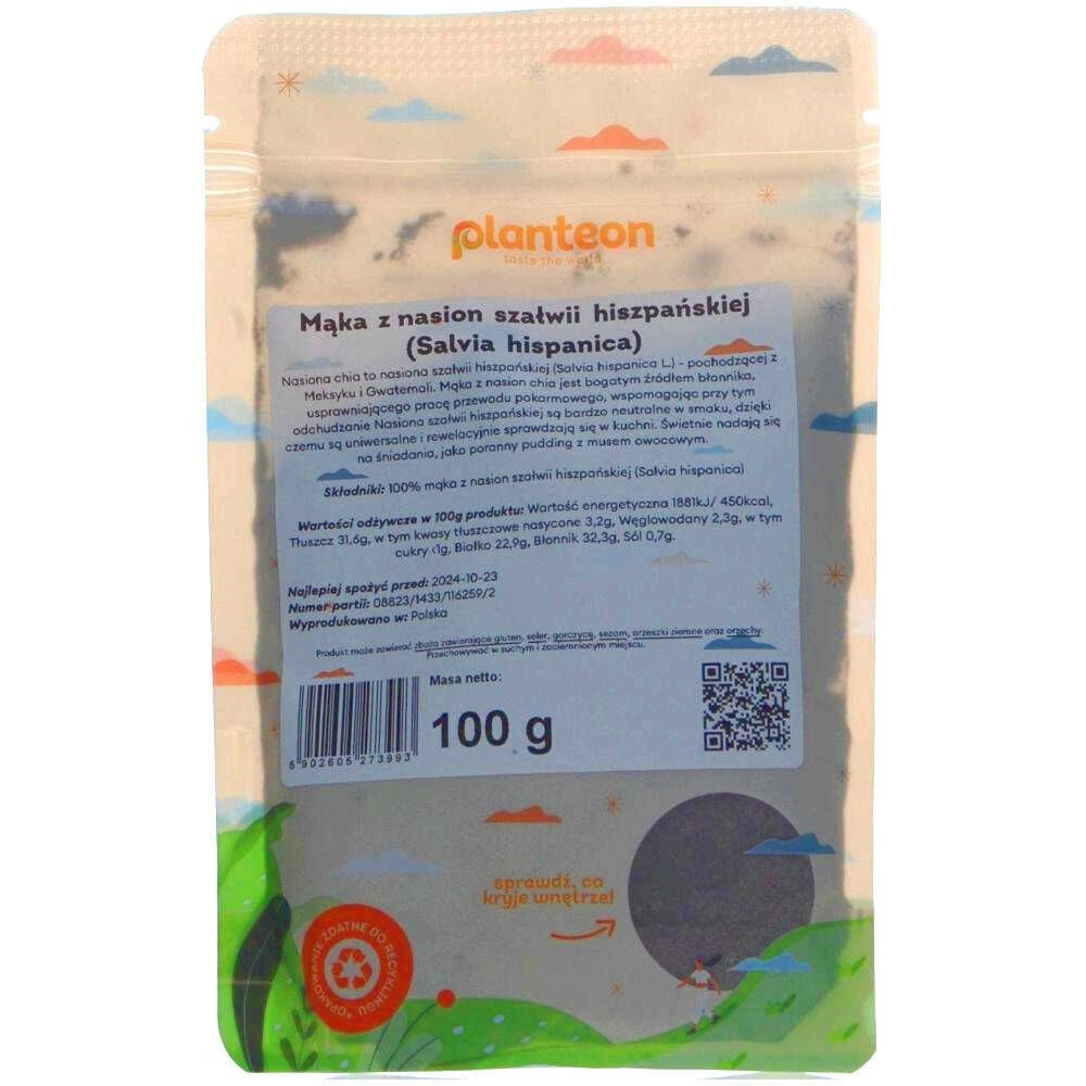 Mąka z Nasion Szałwii Hiszpańskiej - Mąka z Chia 100 g - Planteon