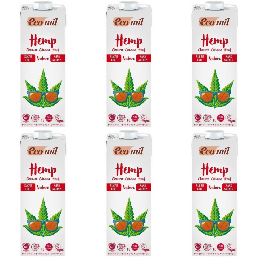 6 x Napój z Konopi Niesłodzony Bio 1 l UHT - Ecomil