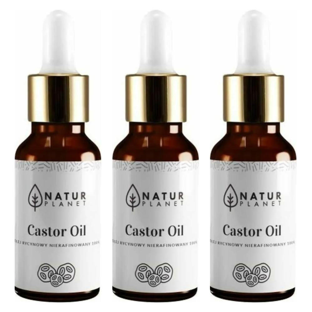 3 x Olej Rycynowy Nierafinowany Kosmetyczny 30 ml - Natur Planet
