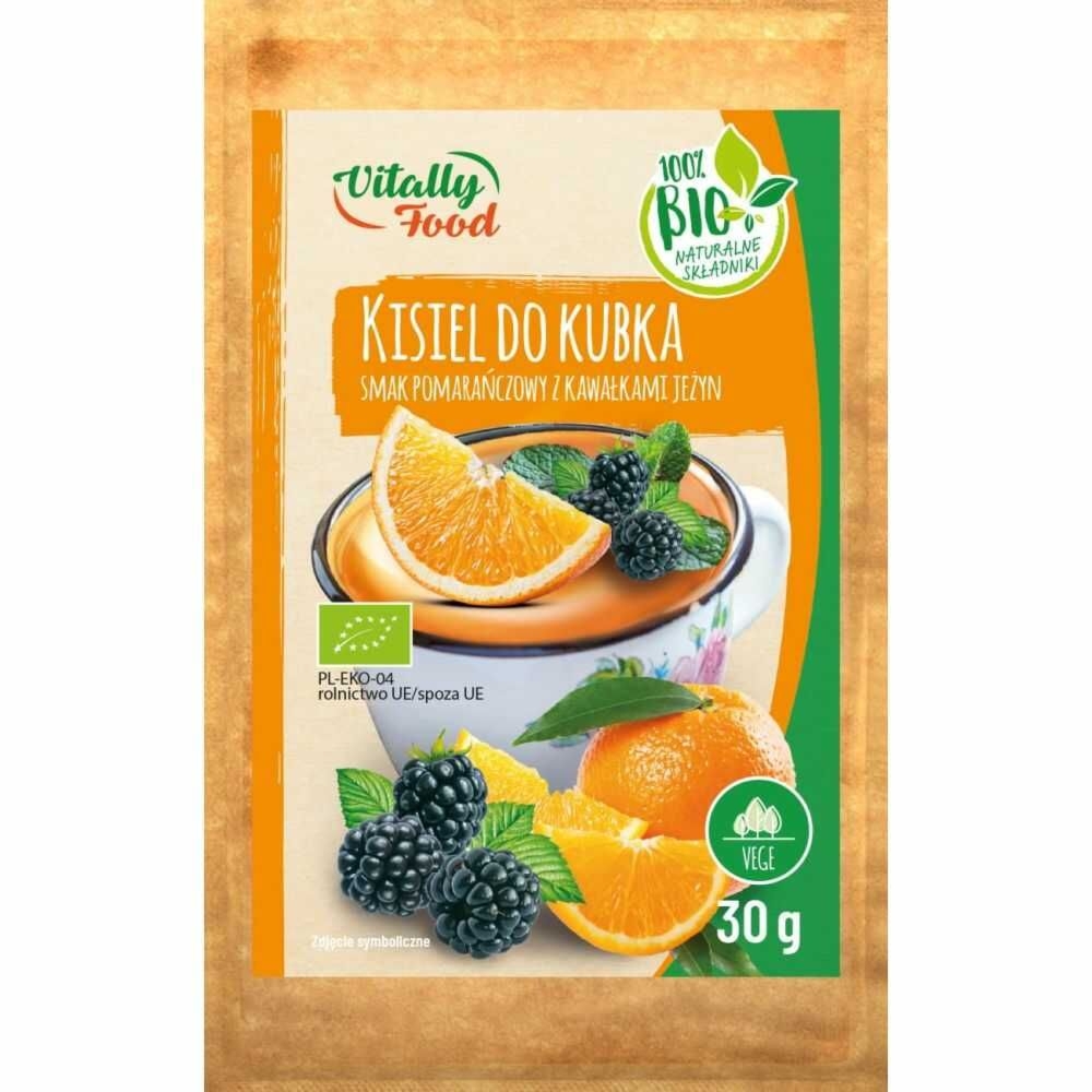 Kisiel do Kubka Smak Pomarańczowy z Kawałkami Jeżyn BIO 30 g - Vitally Food