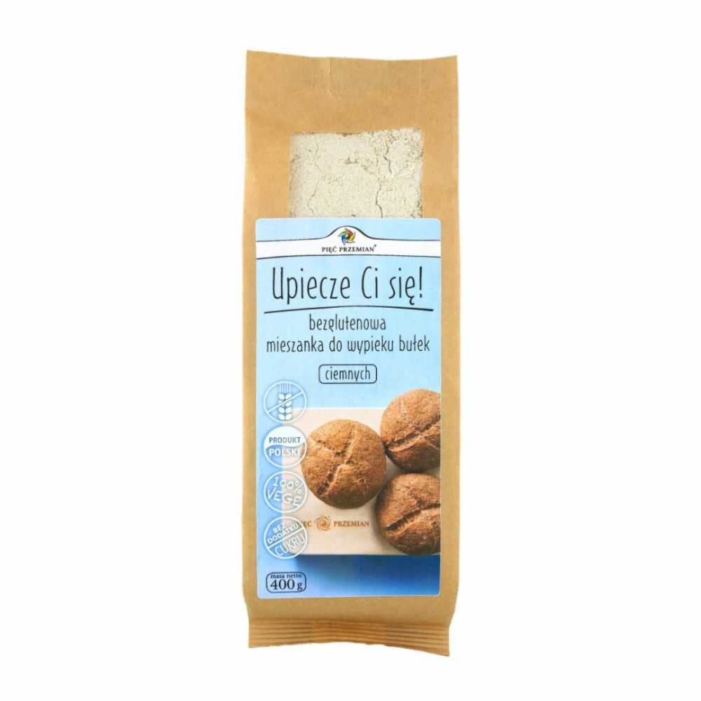 Mieszanka do Wypieku Bułek Ciemnych Bez Glutenu 400 G Pięć Przemian