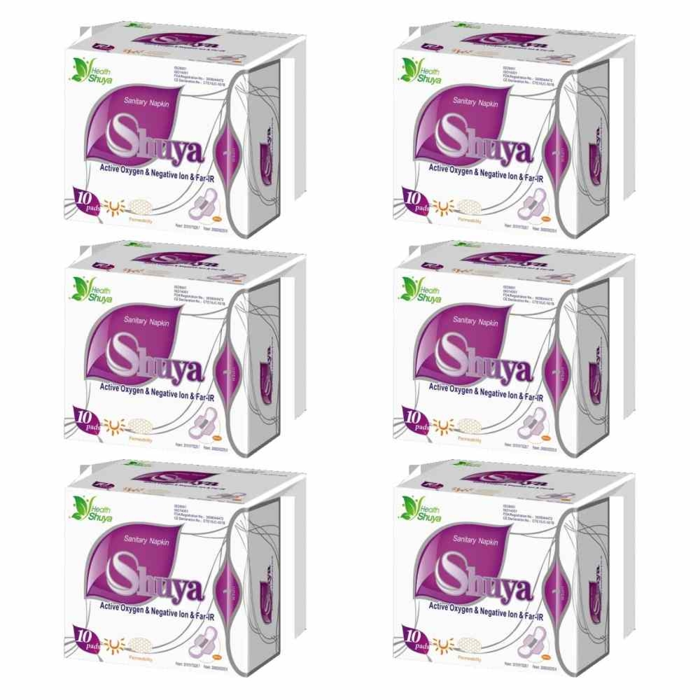 6 x Ultracienkie Podpaski Dzienne 10 sztuk - Shuya Health