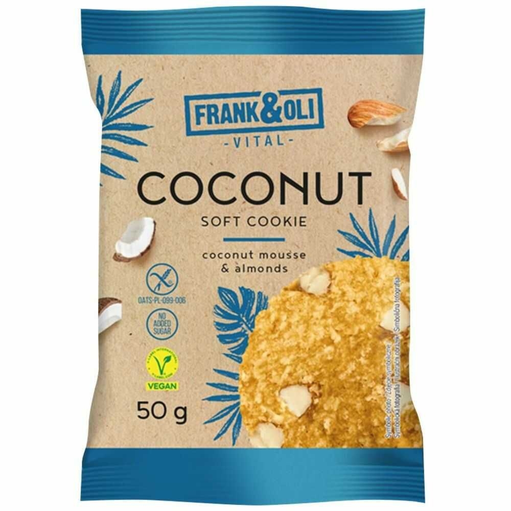 Ciasteczko Kokosowe z Migdałami Bezglutenowe Bez Dodatku Cukru 50 g - Frank&Oli