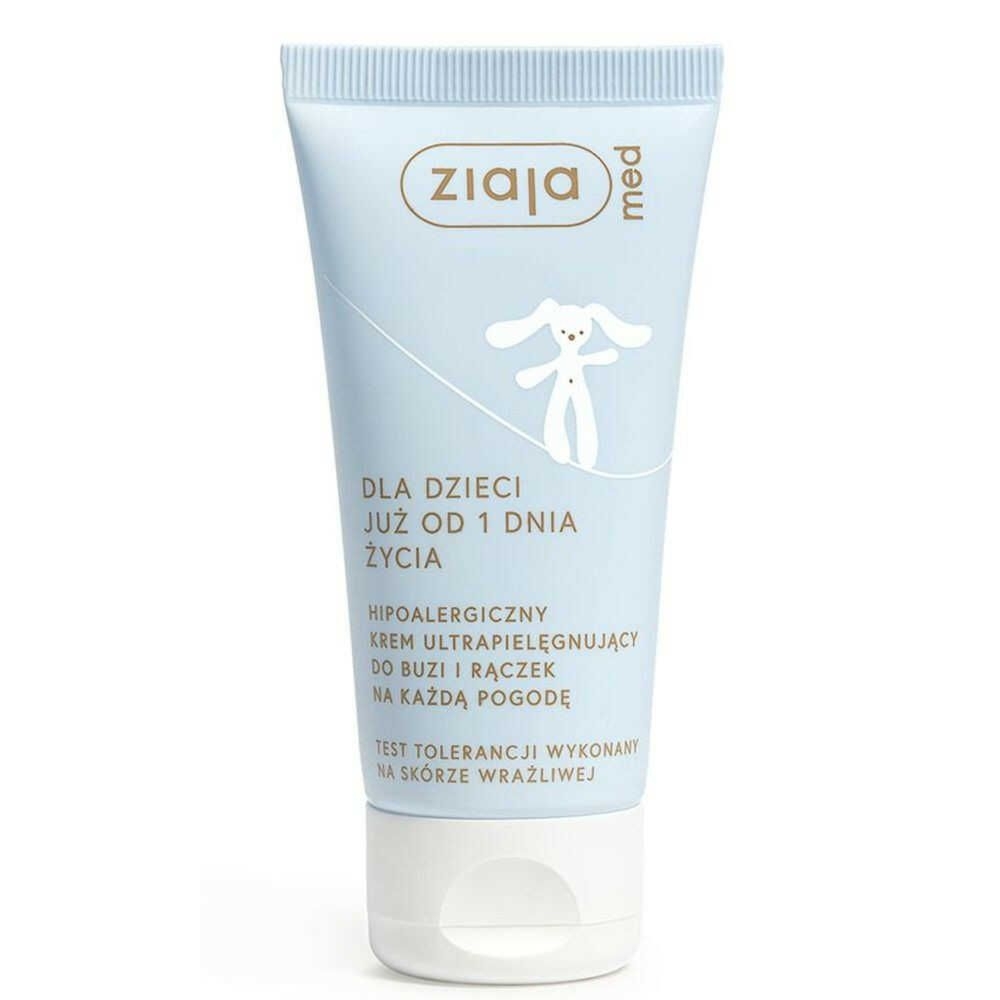 Krem do Buzi i Rączek na Każdą Pogodę Hipoalergiczny Ultrapielęgnujący 50 ml - Ziajka Med