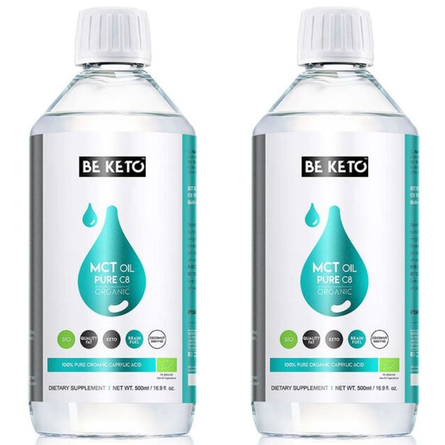 2 x Olej MCT 100% Pure C8 BIO 500 ml - Beketo
