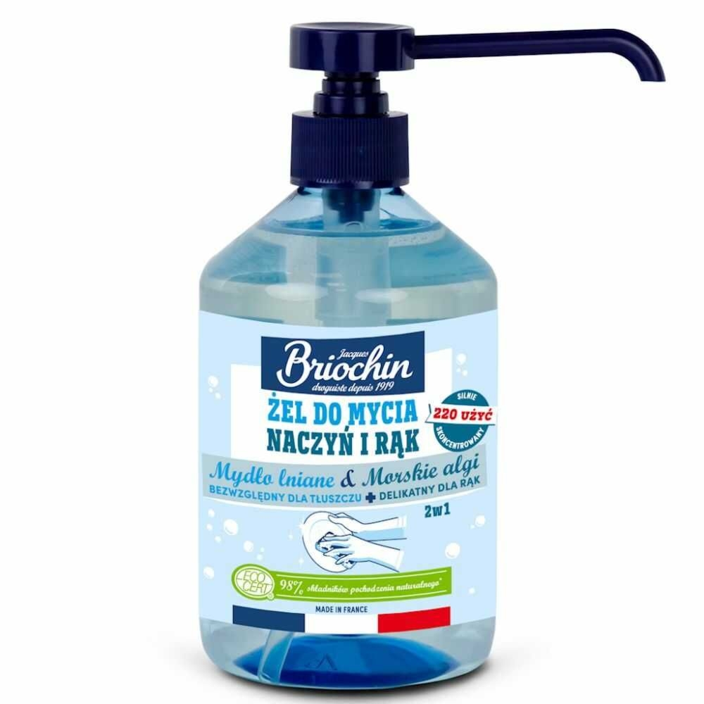 Żel do Mycia Naczyń i Rąk (Mydło Lniane i Morskie Algi) 500 ml - Briochin