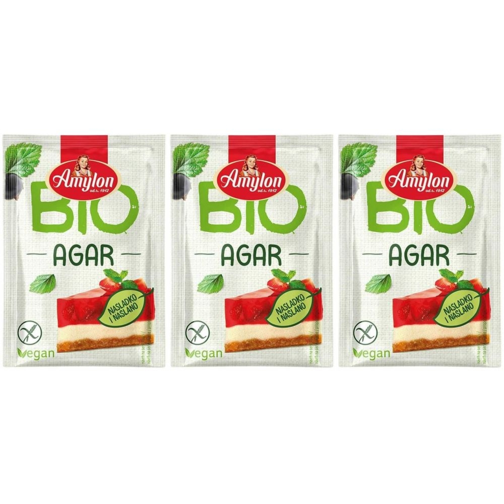 3 x Agar - Agar Bezglutenowy Bio 10 g - Amylon