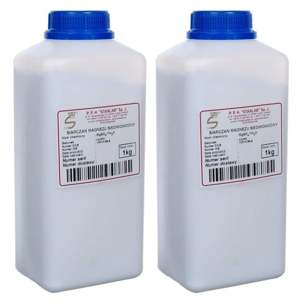 Zestaw 2 x Sól Epsom Siarczan Magnezu Siedmiowodny Czysty 1 kg Stanlab
