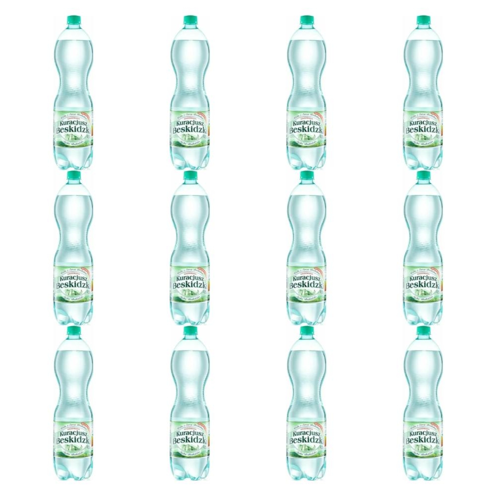 12 x Woda Źródlana Gazowana Wysokonasycona CO2 1,5 l - Kuracjusz Beskidzki
