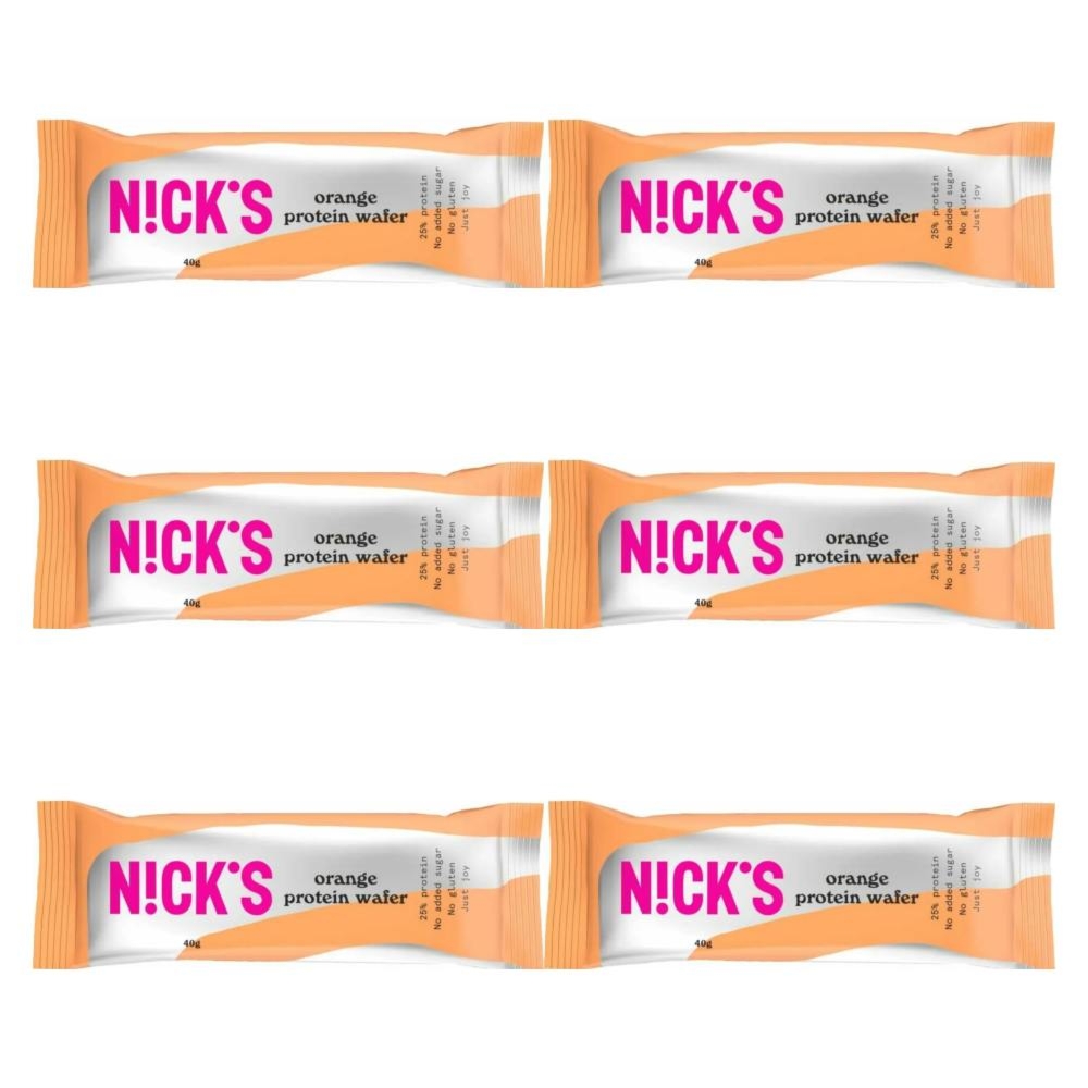 6 x Wafelek Proteinowy Bezglutenowy o Smaku Pomarańczowym w Czekoladzie Mlecznej 40 g - Nicks