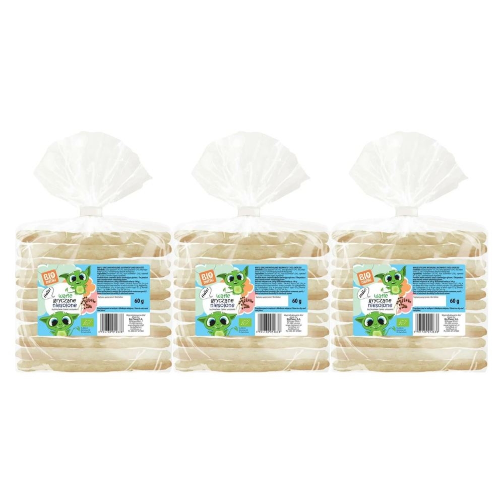3 x Wafle Gryczane Niesolone Bio 60 g - Biominki