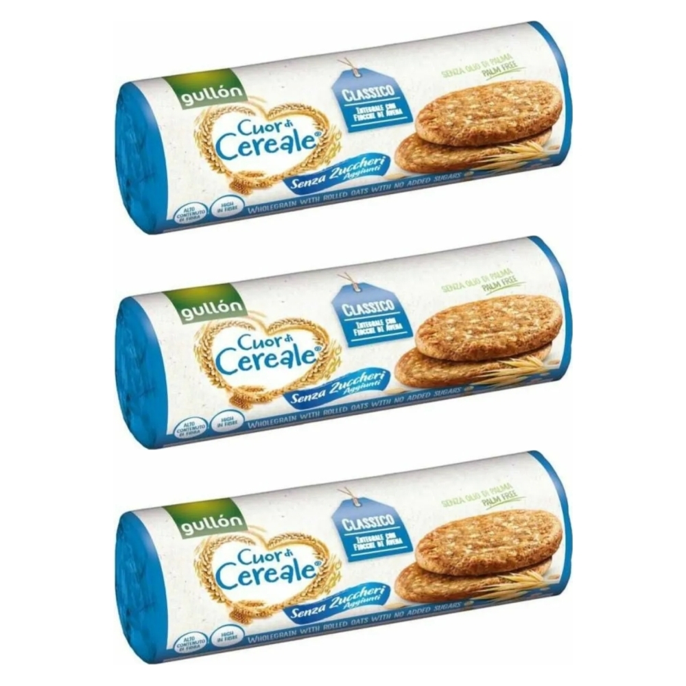 3 x Pełnoziarniste Ciastka Owsiane Bez Dodatku Cukru 280 g - Gullon