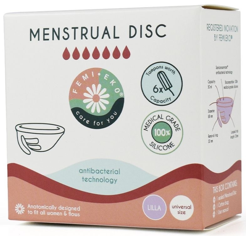 Dysk Menstruacyjny Uniwersalny Antybakteryjny Fioletowy 1 Sztuka - Femi.Eko