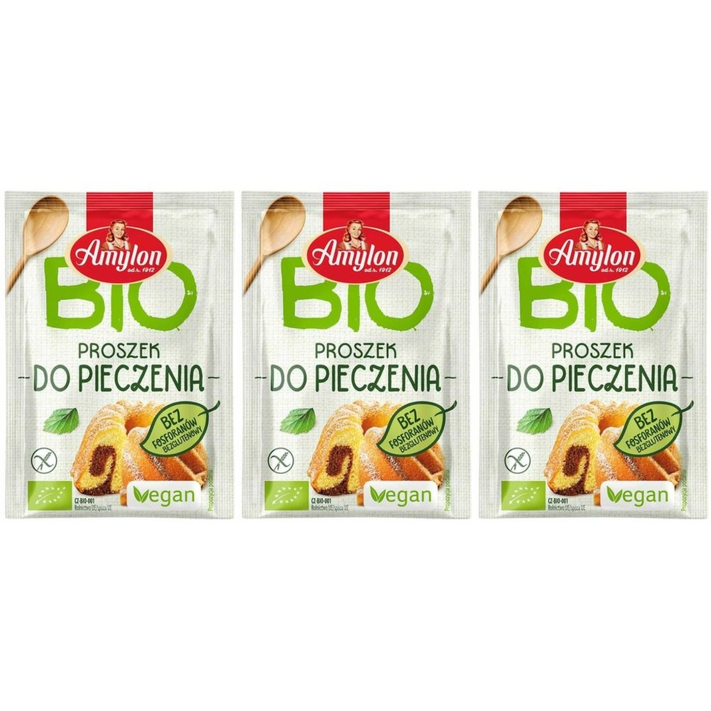 Zestaw 3 x Proszek do Pieczenia Bezglutenowy Bio 12 g - Amylon