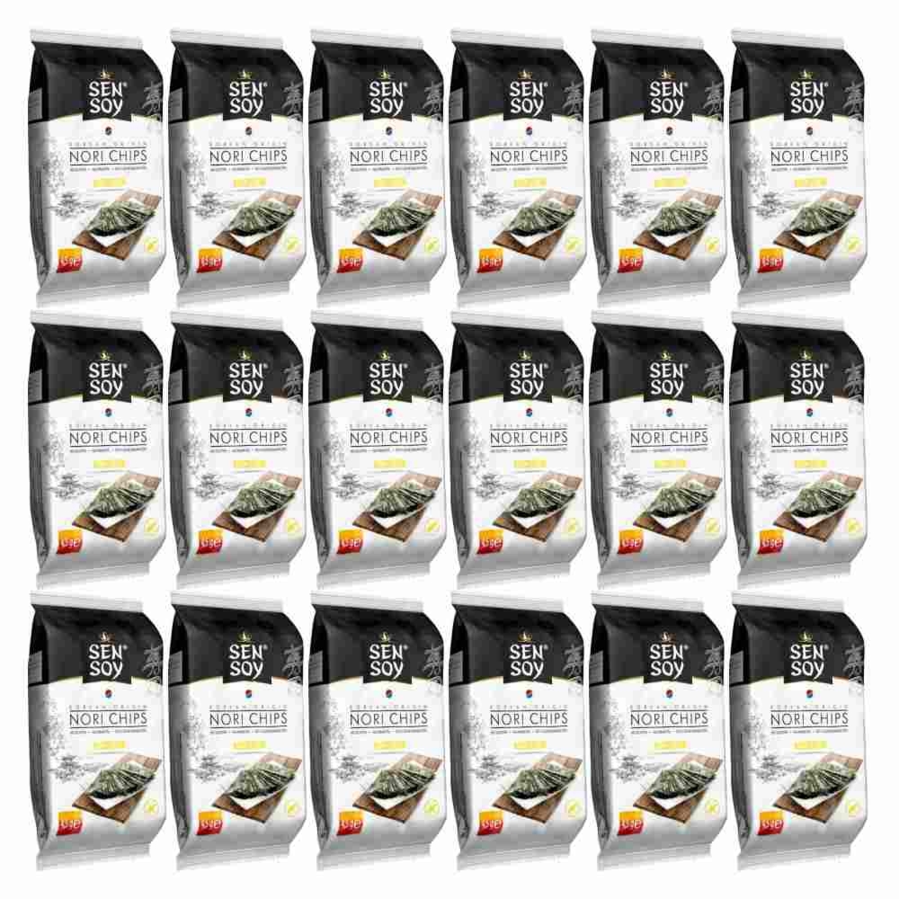 18 x Chipsy Nori Prażone Glony Przekąska Classic 4,5 g - Sen Soy