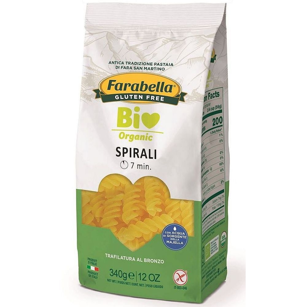 Makaron Kukurydziano - Ryżowy Świderki (Spirale) Bezglutenowy Bio 340 g - Farabella