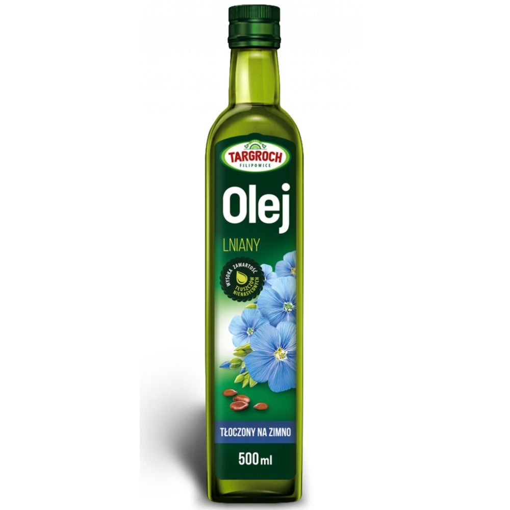 Olej Lniany Tłoczony na Zimno 500 ml - Targroch
