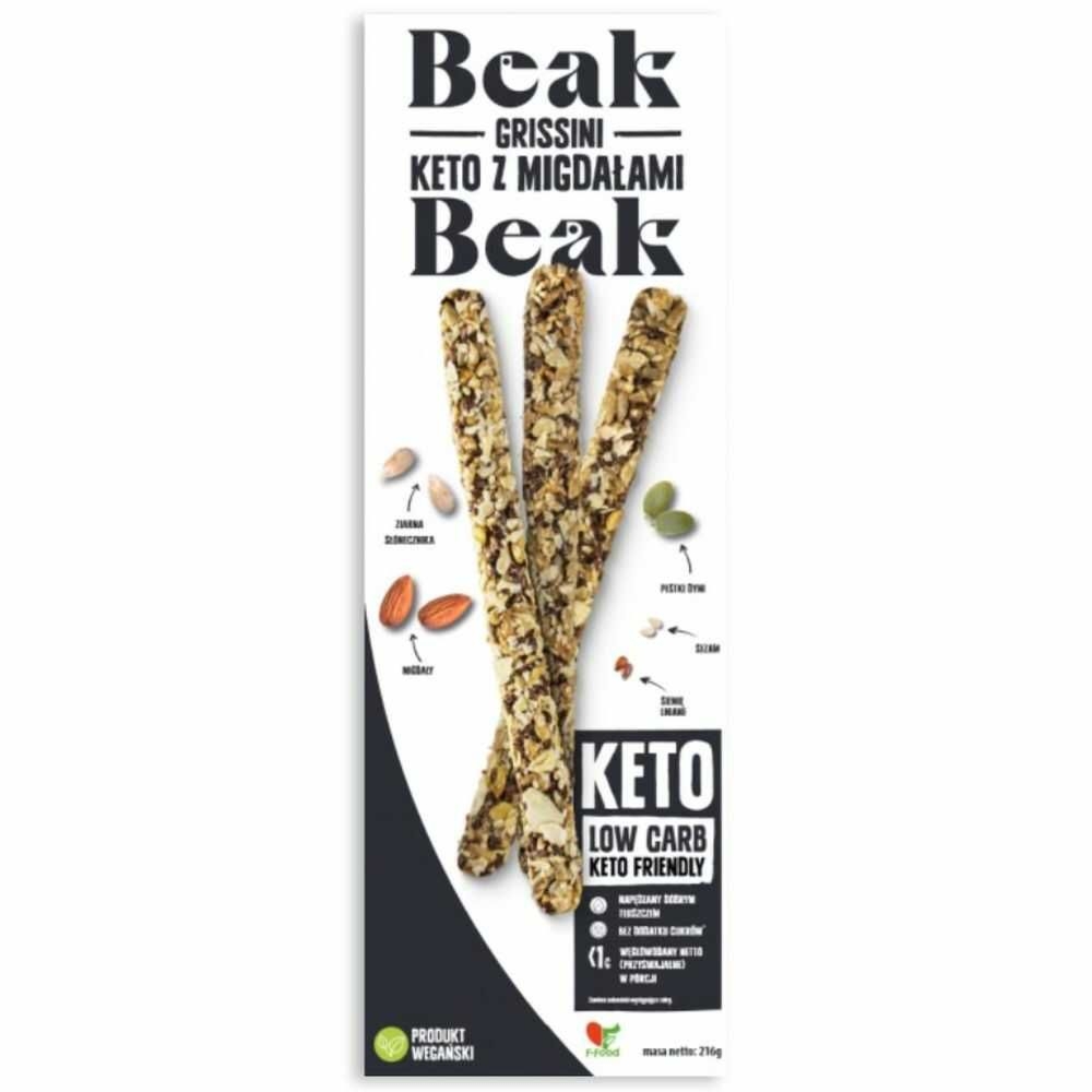 Grissini KETO z Migdałami 216 g - Beak Beak