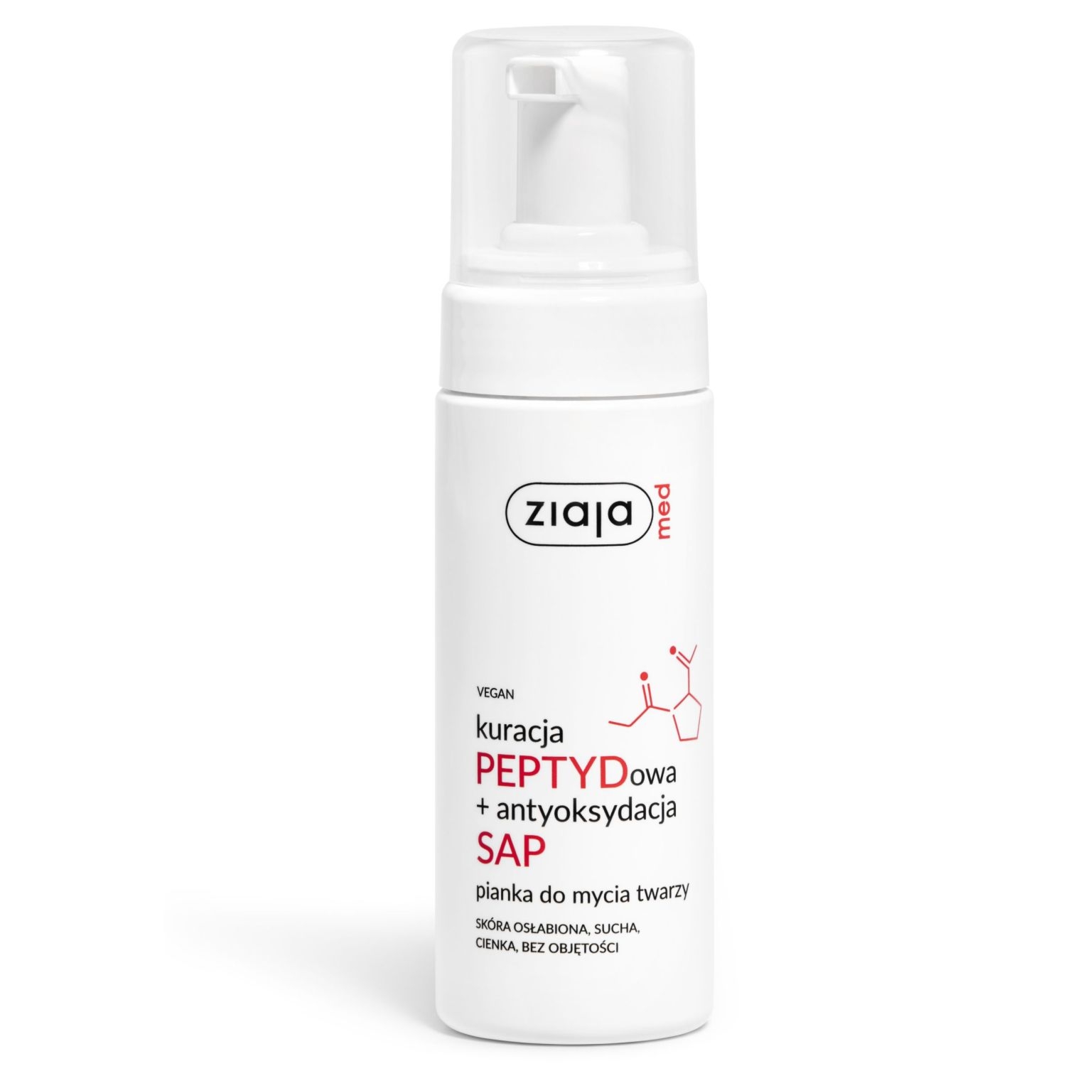 Pianka do Mycia Twarzy KURACJA PEPTYDOWA 150 ml - Ziaja MED