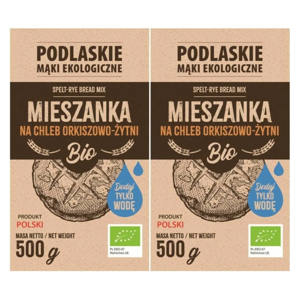 2 x Mieszanka Na Chleb Orkiszowo - Żytni BIO 500 g - Biolife