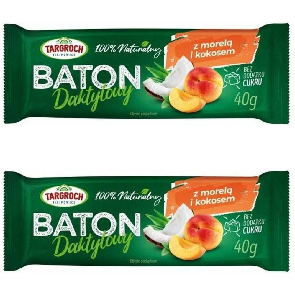 2 x Baton Daktylowy z Kokosem i Morelami 40 g - Targroch
