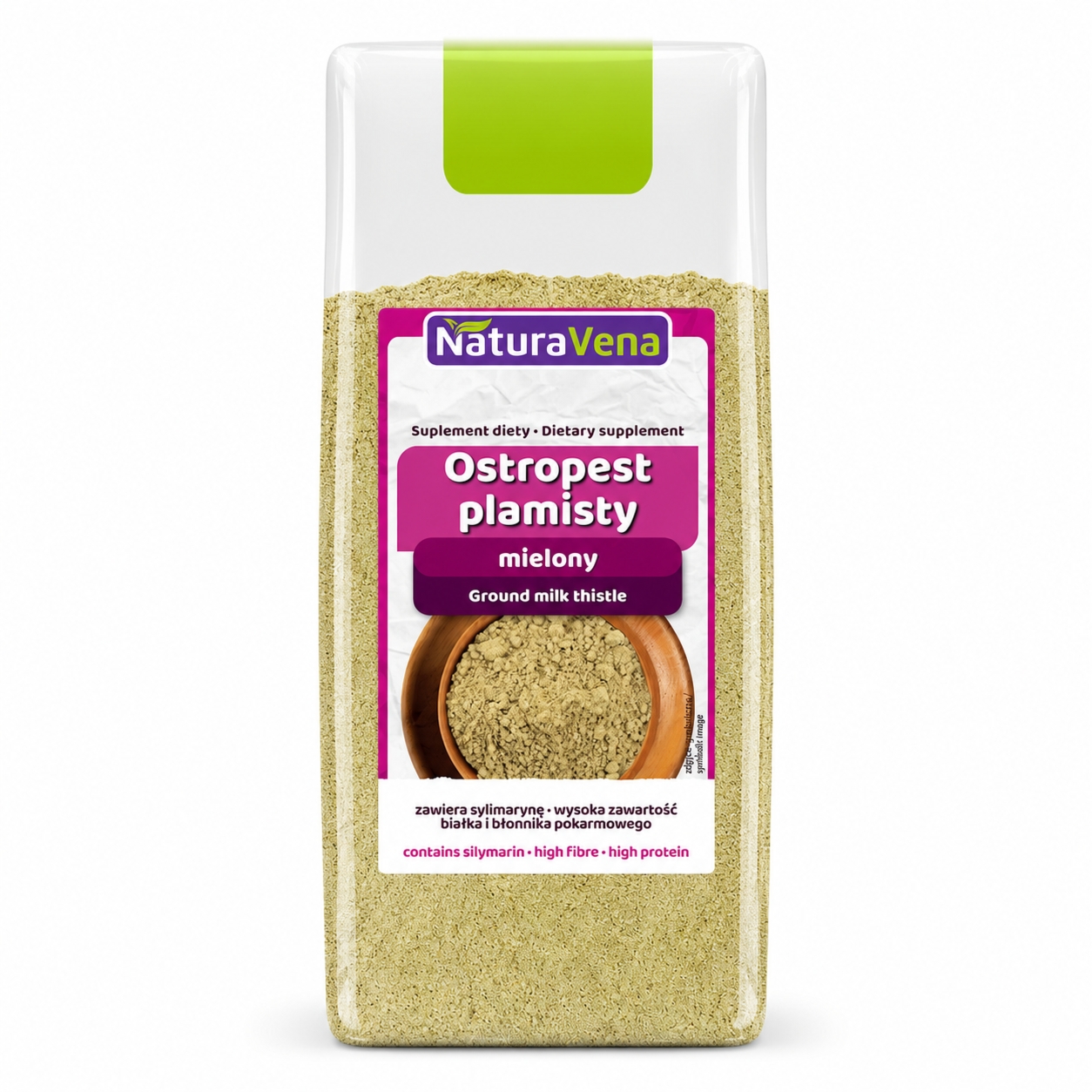 Ostropest Plamisty Mielony Suplement Diety 100 g NaturaVena