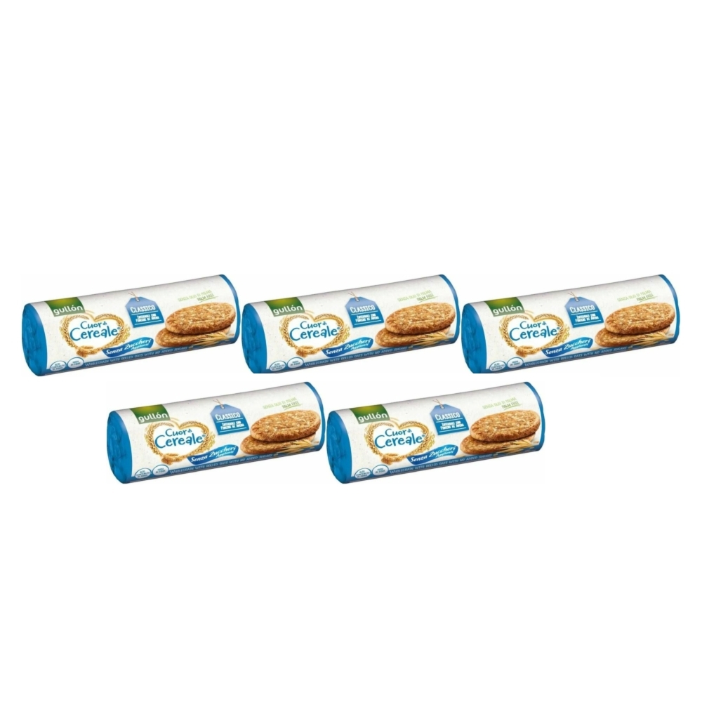 5 x Pełnoziarniste Ciastka Owsiane Bez Dodatku Cukru 280 g - Gullon