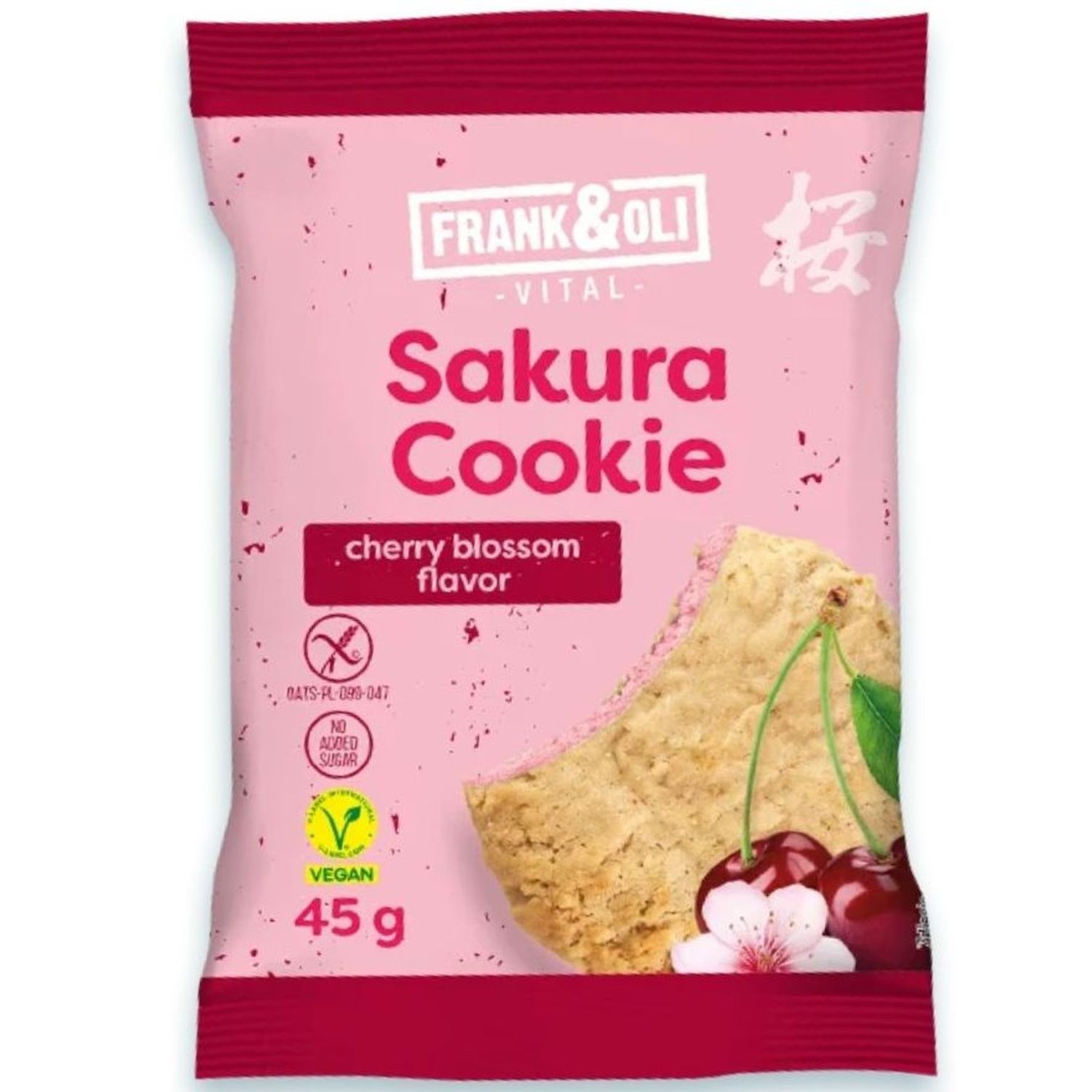 Ciastko Sakura Kwiat Wiśni Bez Dodatku Cukru Bezglutenowe 45 g - Frank&Oli