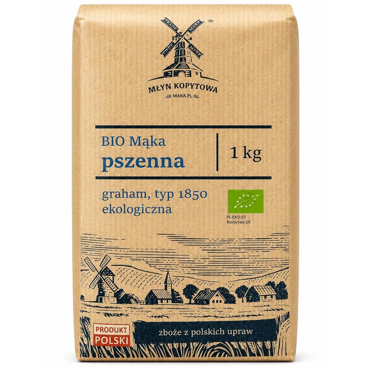 Mąka Pszenna Graham Typ 1850 Eko 1 kg - Młyn Kopytowa
