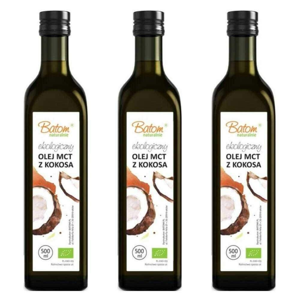3 x Olej MCT z Kokosa Bio 500 ml - Batom